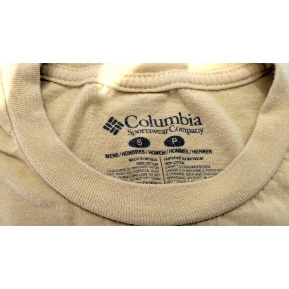 Columbia Sportswear Back Graphic Design Men's Yellow T-Shirt Size S - Picture 5 of 8
